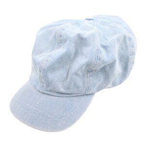 CARA PARK Newsboy Cabbie Visor Slouchy Light Blue Denim Cap Hat